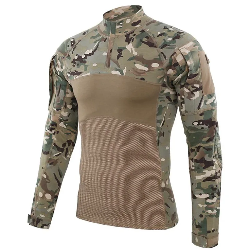 

Camouflage Hiking T-Shirts Outdoor Quick Drying Breathable Hunting Camping Long Sleeve Shirts Military Tactical Brand Clothing