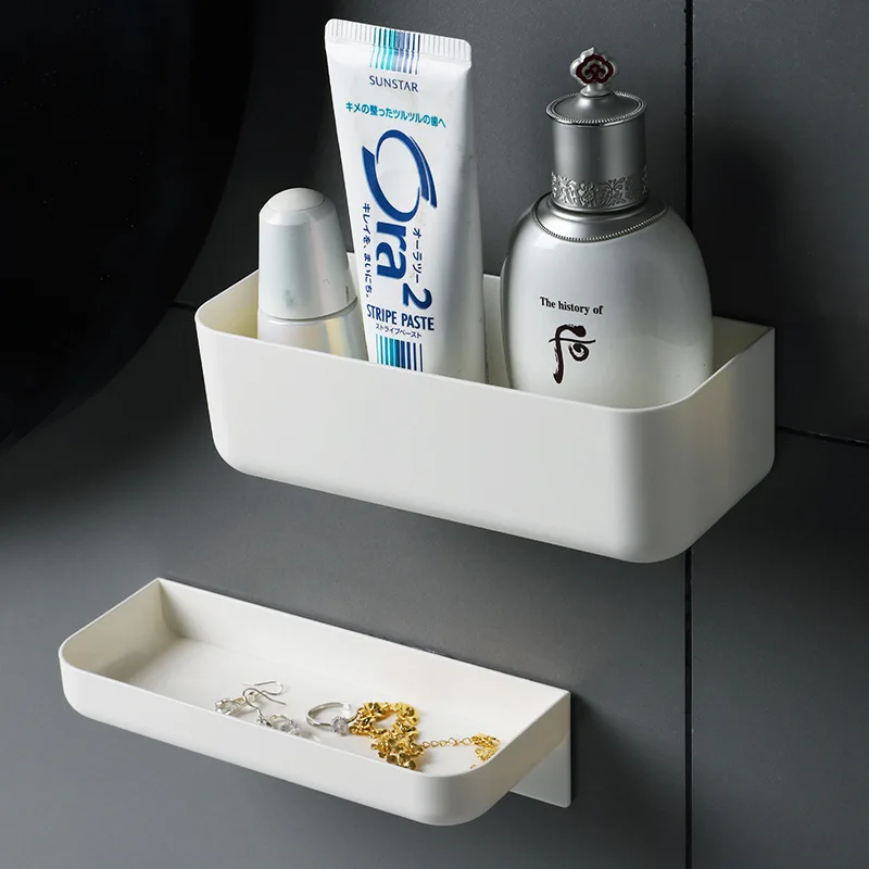 

Multifunction Bathroom Wall Mounted Self Adhesive Shelf Rack Punch-Free Toilet Accessories Shower Shampoo Holder Organizer