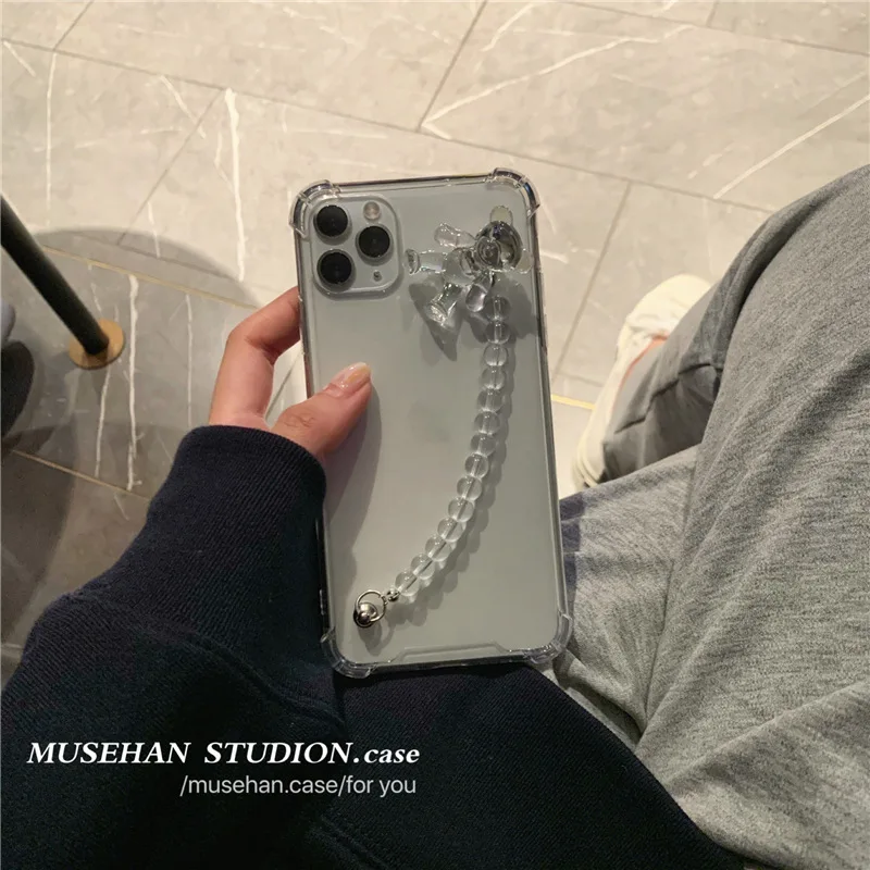 

Chain laser bear is suitable for Apple 11pro max mobile phone shell iphonex 8plus soft 7pxr transparent 12