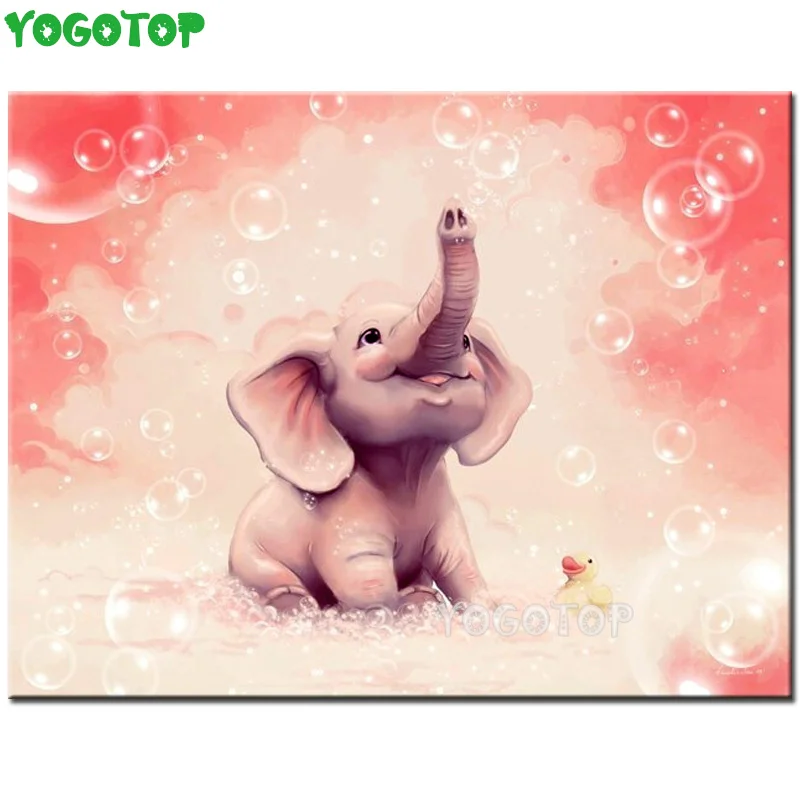 

wallpaper Pink elephant diy embroidery cross stitches mosaic diamond painting 3D diamond painting full drill Wall Decor YY4763