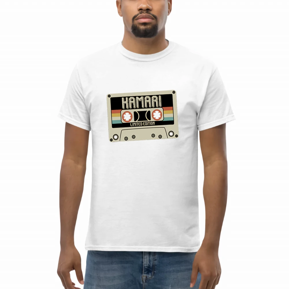 

Футболка Kamari мужская с принтом, большая летняя хлопковая майка с круглым вырезом, универсальная аниме брендовая тенниска