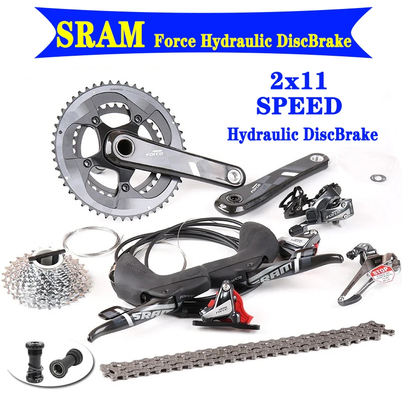 

SRAM FORCE 22 2x11 Speed 50x34T 53x39T 46x36 170mm 172.5mm Carbon Road Bicycle Groupset Bike Kit Hydraulic Disc Brake GXP PF