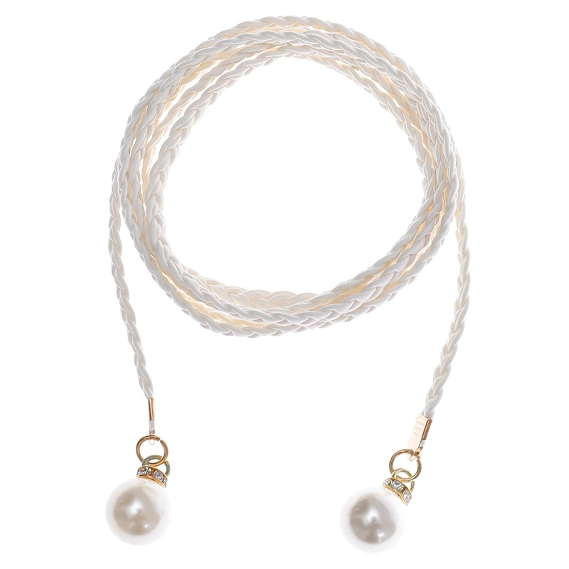 

Fashion Elegant Ladies Pearl Waist Chain Metal Chain Belt Wild Thin Waistband Women Dress Decoration Belts Bohemian Slim Belt