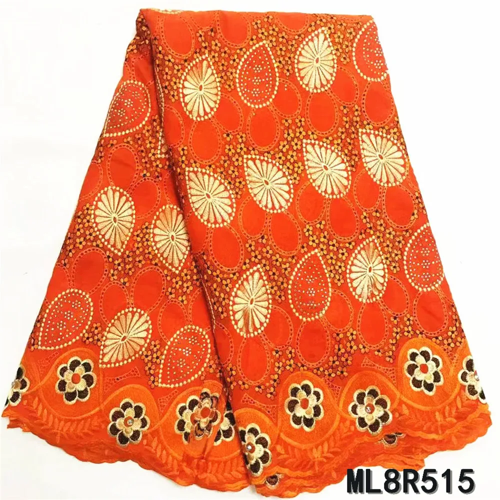 

Красивая вуаль кружева хлопка в Швейцарии 5 ярдов кружевная ткань с вышивкой кружева для свадьбы ML8R515