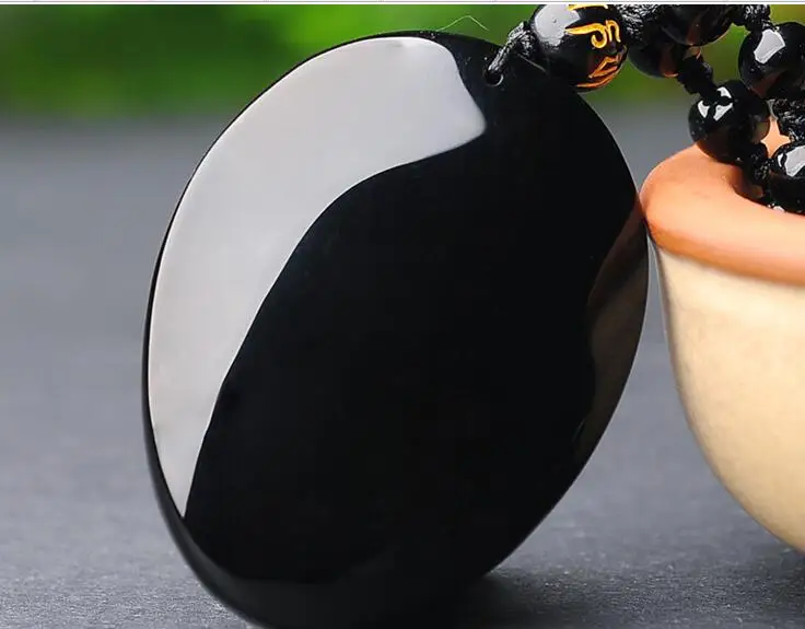 Обсидиан прямые продажи ожерелье с летающим драконом матовая голова дракона