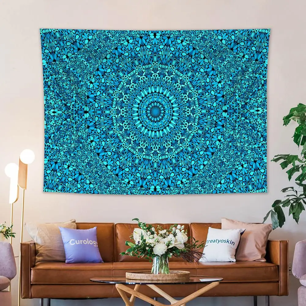 

Indian Mandala Tapestry Wall Hanging Psychedelic Tapestries Paisley Boho Wall Tapestry Beach Towel Travel Mat Blanket Carpet