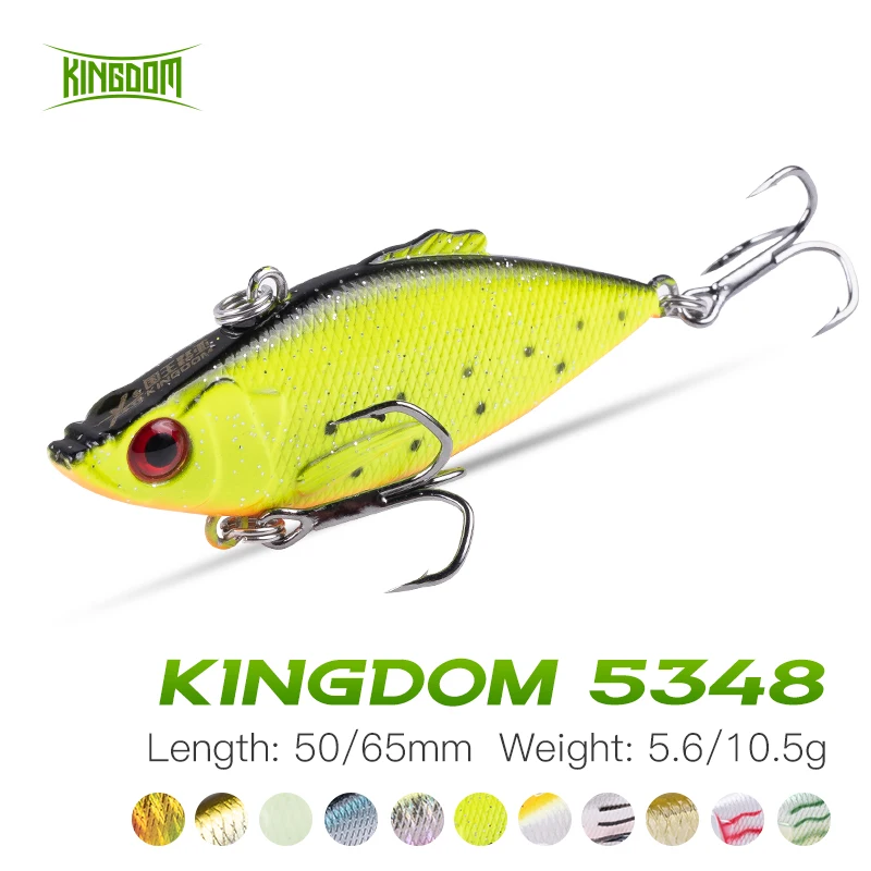 

Kingdom VIB Fishing Lure 50mm/5.6g 65mm/10.5g Sinking Vibration Lipless Crankbait Peche Bass Pike Trolling Pesca Fishing Wobbler