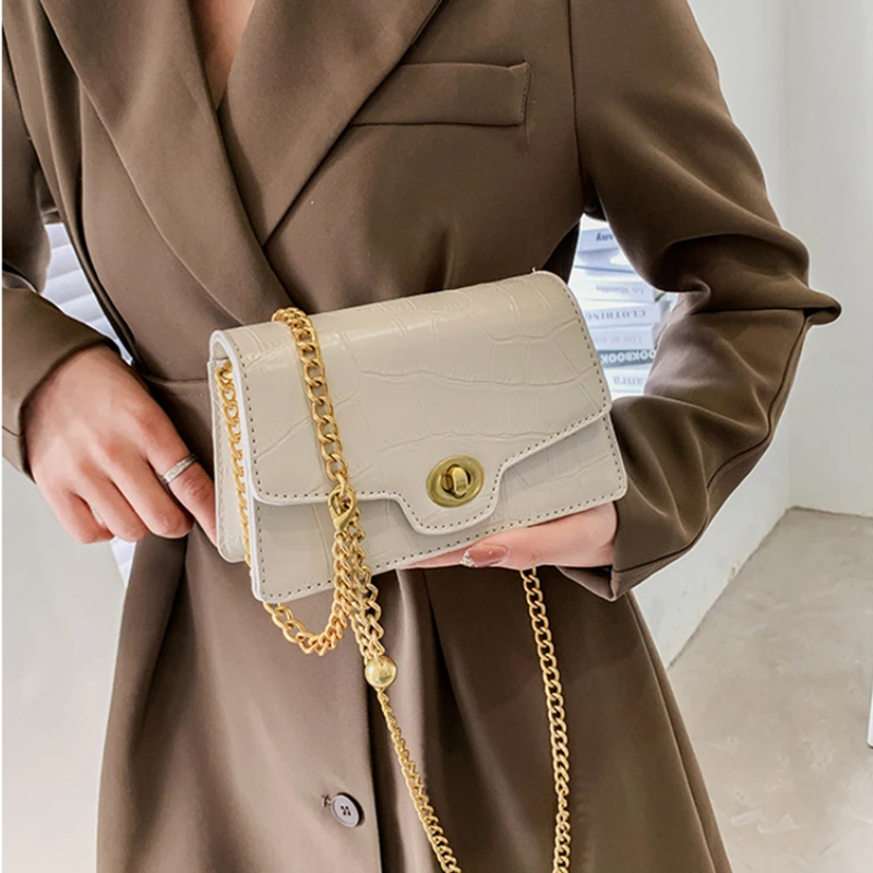 

Gold Chain Shoulder Crossbody Messenger Bag 2021 Fashion Sac A Main Female Handbags Women's Bags Travel Purse High Quality