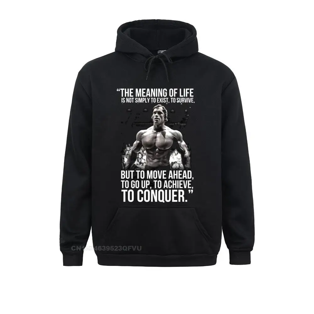 Men's Hoodie Arnold Schwarzenegger Arnie Conquer Tees The Meaning Of Life Training Lifting Bodybuilding Muscle Anime Sweater