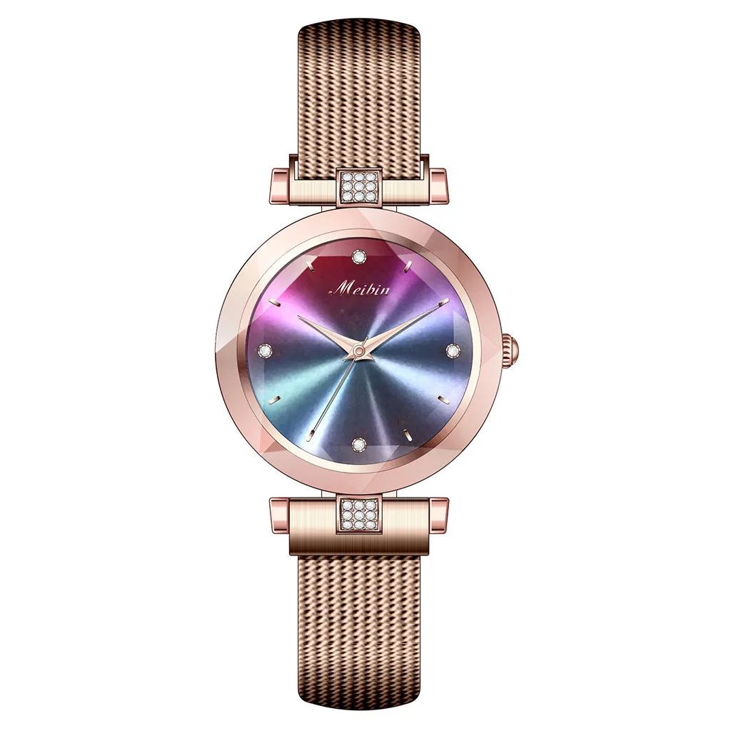 Meibin алмазные геометричные многоугольные магнитные женские часы на ремешке relogio