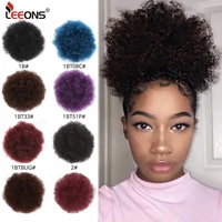 synthetic afro puff drawstring ponytail hair extensions synthetic afro bun hair piece for black women kinky curly updo afro bun