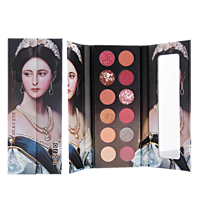 

Oil Painting 12-Color Eyeshadow Compact Matte Pearly Lustre Earth Color Waterproof Long-lasting Stereo Makeup
