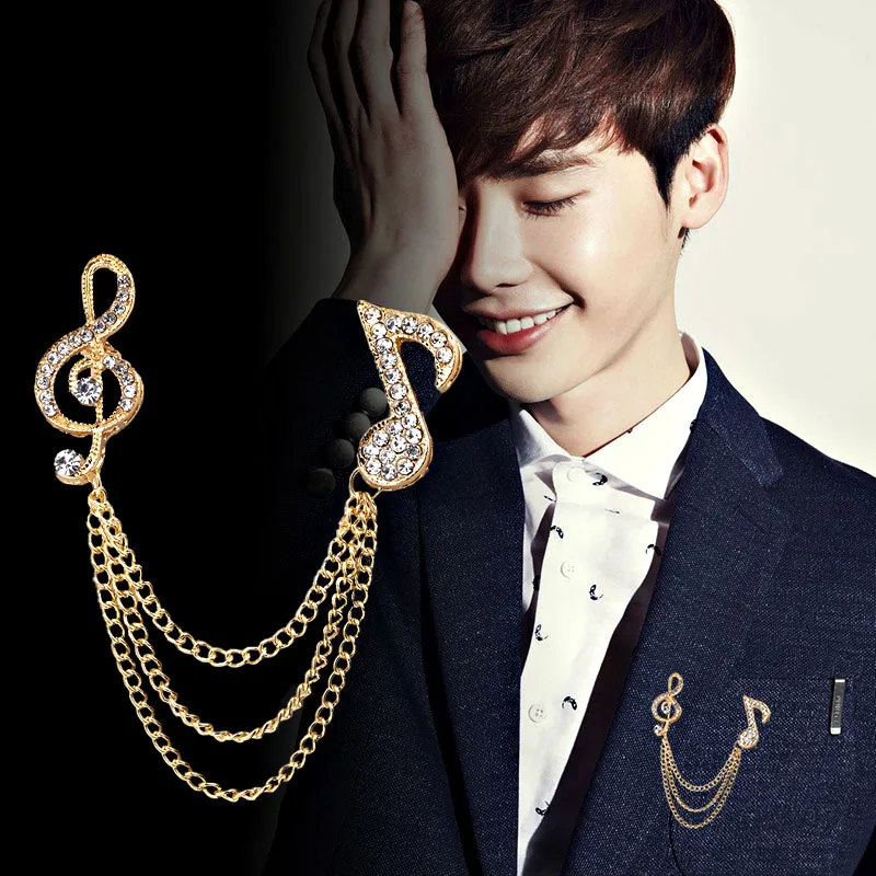 Jinzeyi Корейская версия модных заметок брошь для мужчин и женщин костюм кисточка