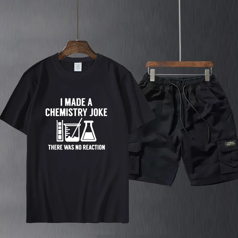 

Men's short sleeve suit pants Chemistry T Shirt I Made A Joke Science Tshirt Black 100% Cotton Funny Summer Tops Tee High