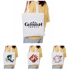 게임 Genshin Impact Klee 쇼핑백 Anime Canvas 배낭 신의 눈 할로윈 코스프레 핸드백 면도기 XIAO VENTI LISA Xmas Gift