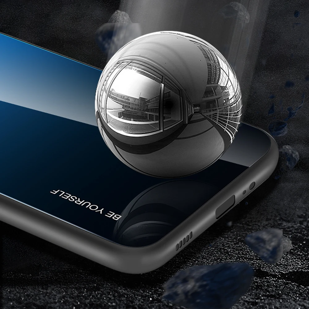 Для Huawei Honor 8X 9X Pro 20 10 Lite градиентный чехол из закаленного стекла для цветной
