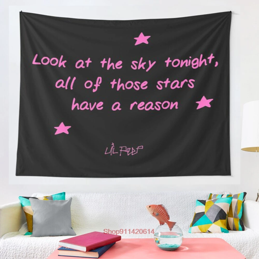 

Lil Peep Star Shopping Lyrics Pink Lil Peep Merch tapestry Blanket Tapestry Bedroom Bedspread Decoration