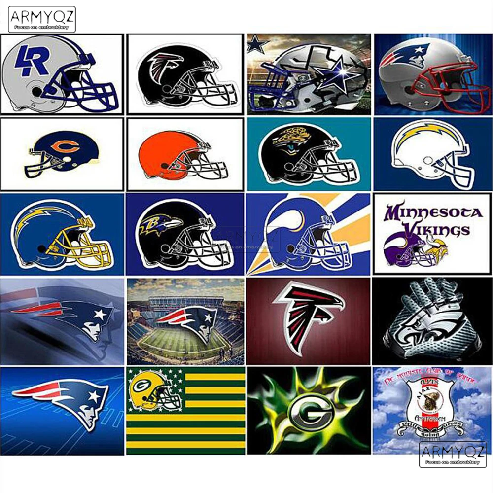 Горячая Алмазная картина Полная площадь/круглая дрель логотип команды НФЛ