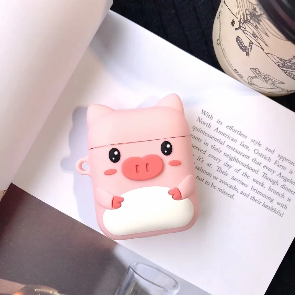 Чехол для Apple airpods чехол силиконовый чехол airpods чехол с брелок для ключей для Apple AirPods мультяшный наушник
