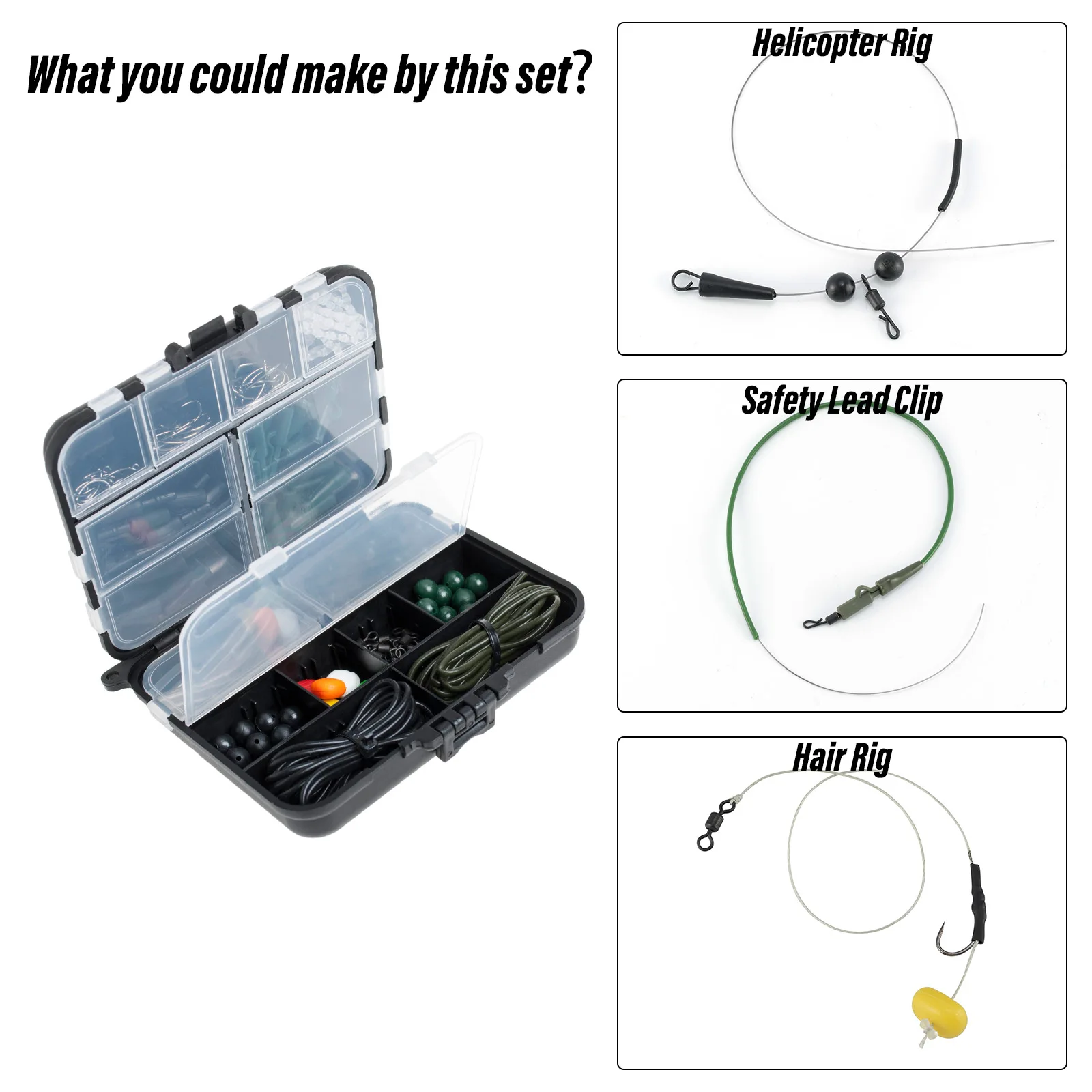 278/280/312pcs Carp Fishing Tackle Kit Fishing Swivel Snaps Hooks Anti Tangle Sleeves Safety Clips Carp Fishing Accessories