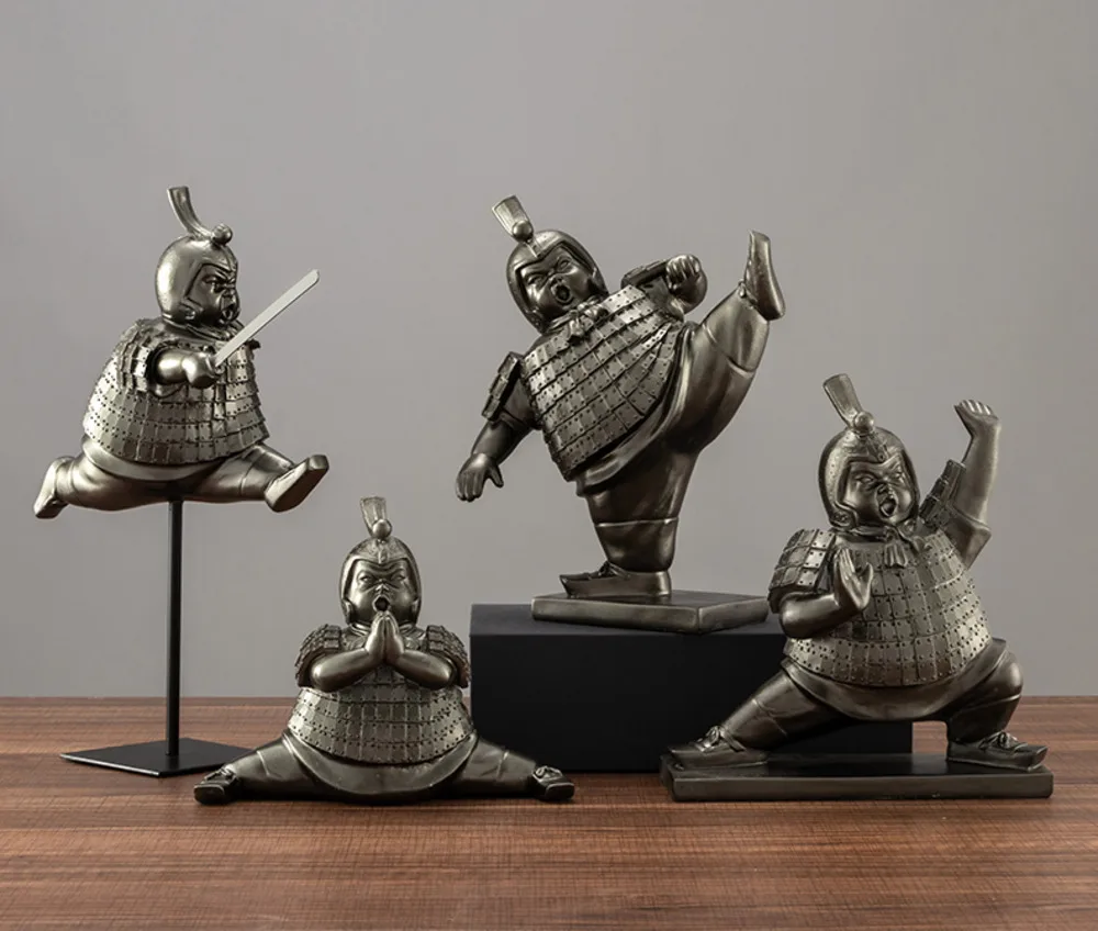 Китайская Ретро Терракотовая армейская скульптура лагеря Современная