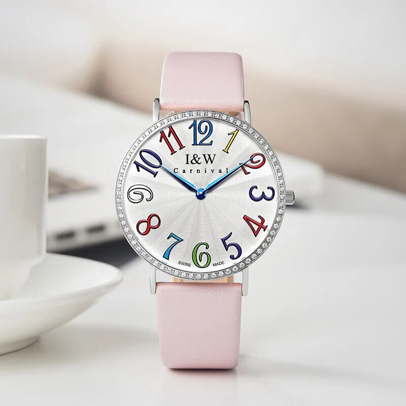Женские часы Montre femme Switzerland 2020 Лидирующий бренд I & W новые модные женские с кожаным