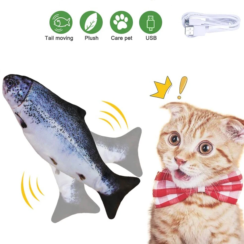 

Electric Cat Toy 3D Fish USB Charging Simulation Fish Interactive Cat Toys for Cats Pet Toy cat supplies juguetes para gatos
