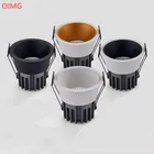 Круглая утапливаемая с антибликовым покрытием COB светодиодный высокой мощности Светодиодный светильник 20 Вт 18 Вт 15 Вт 12 Вт 9 Вт светодиодный точечный потолочный светильник огни AC85-265V фон лампа