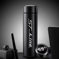 for ford kuga focus fiesta st line 500ml intelligent thermos coffee cup temperature display stainless steel vacuum water cup