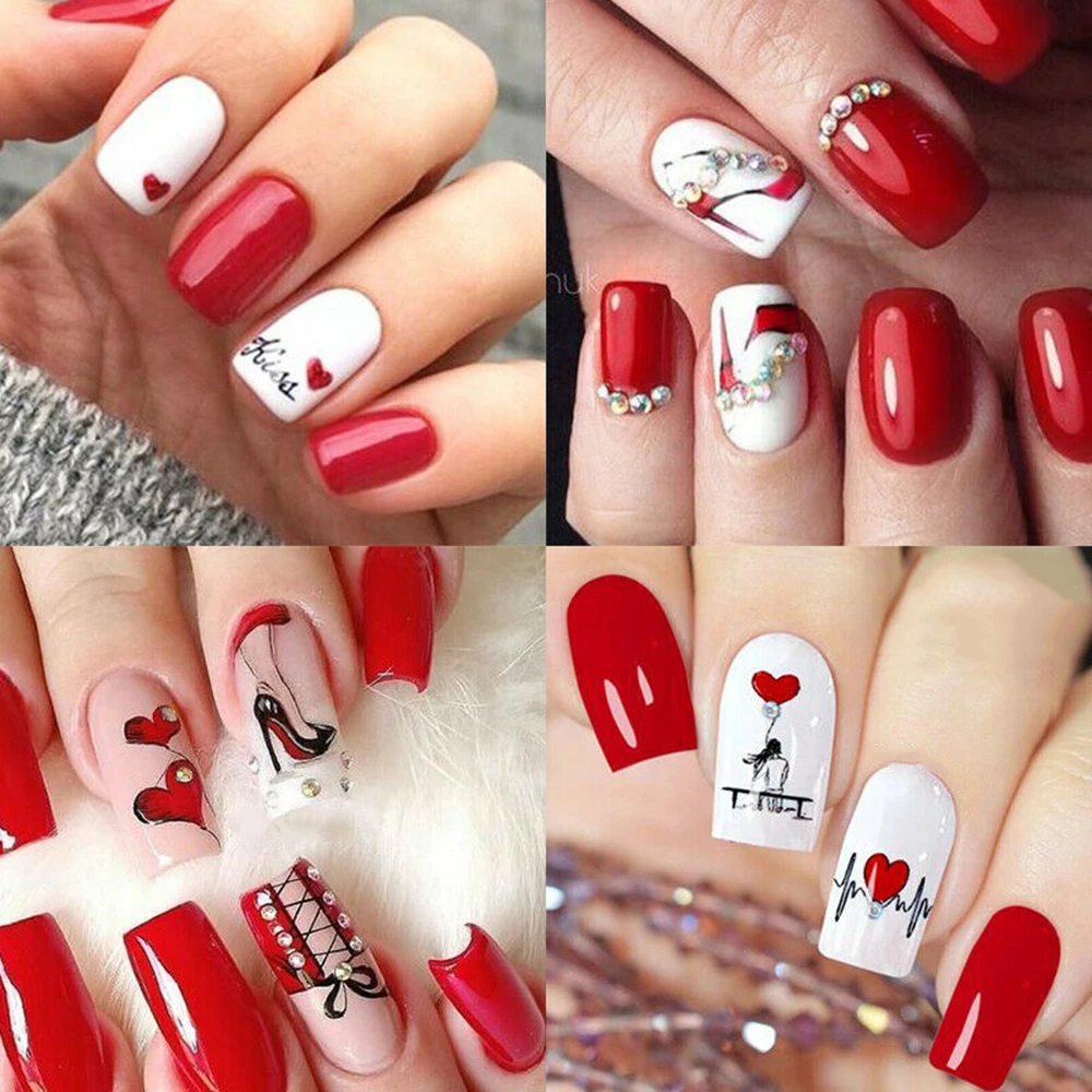 12 стилей/лист модные наклейки на ногти с изображением губ|Стикеры и наклейки| |