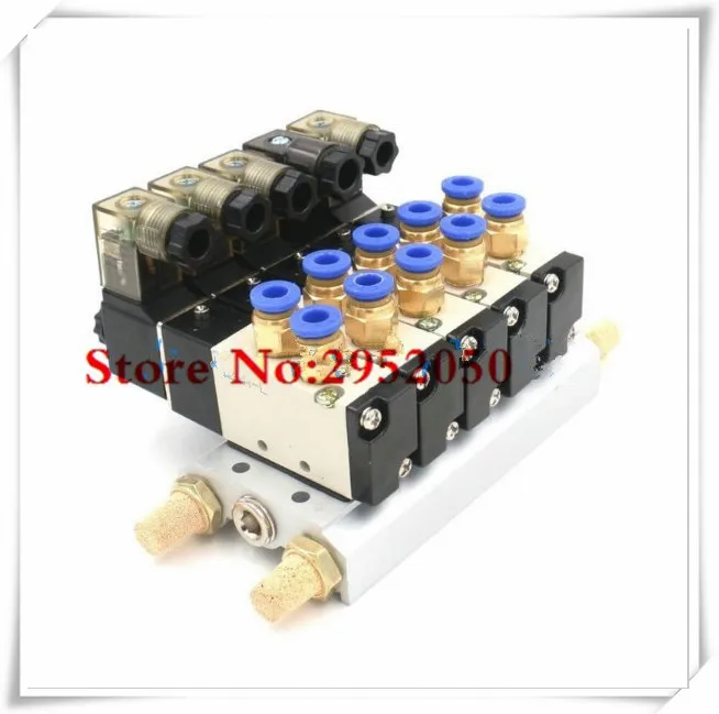 Airtac 5 Way 4V110 06 со светодиодным индикатором Quintuple электромагнитные СОЛЕНОИДНЫЕ