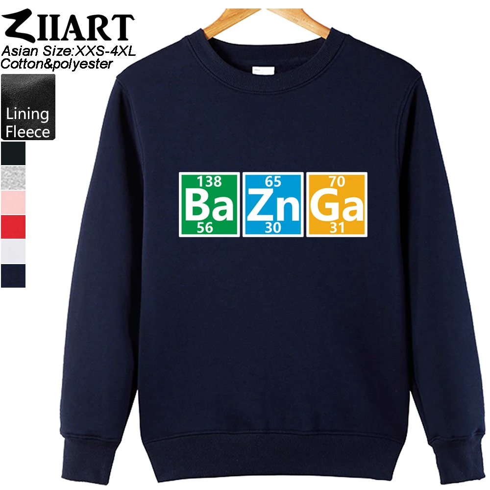 TBBT Flash Bazinga Мужской свитшот с круглым вырезом периодические элементы стола наука