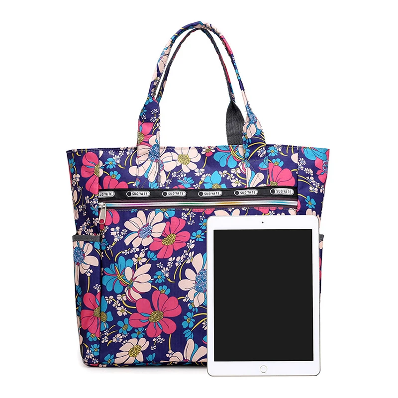 Водонепроницаемые нейлоновые женские сумки через плечо мессенджеры с цветочным