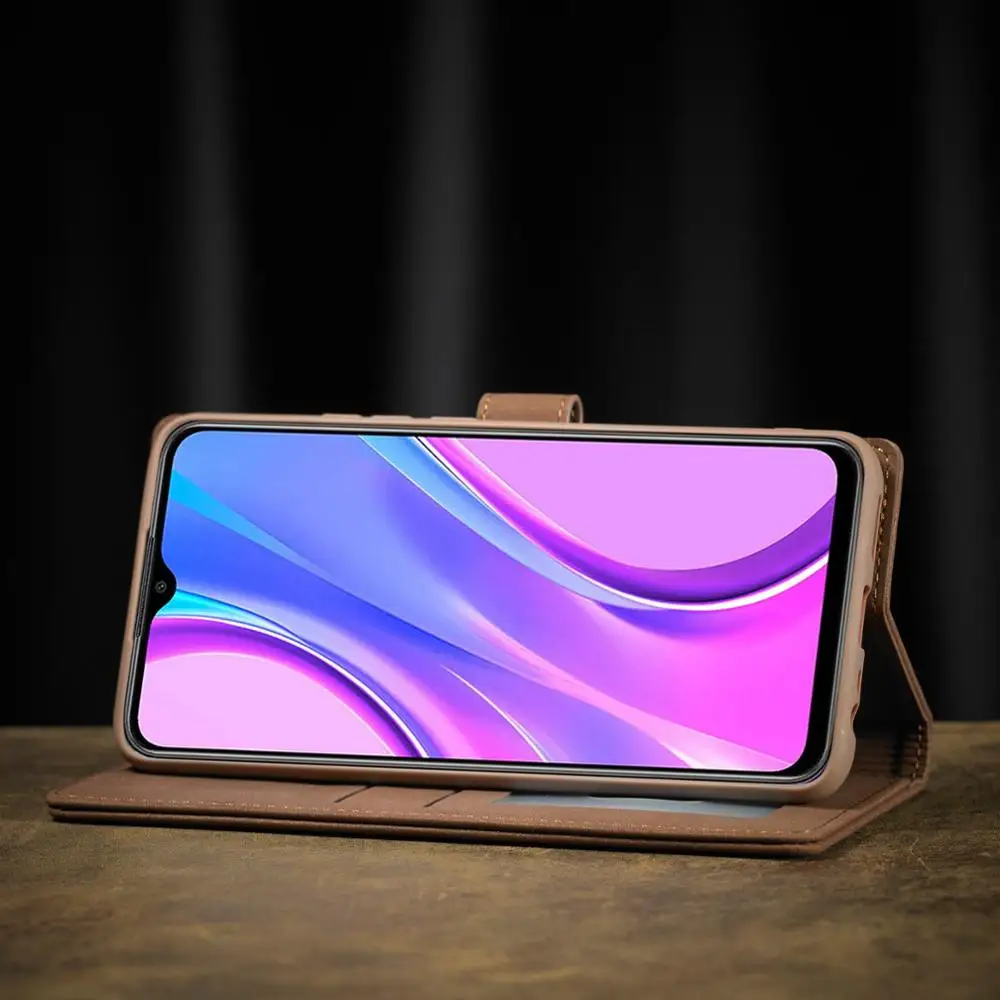 Чехол-книжка для Xiaomi Mi Poco X3 NFC M3 Redmi 9 9A 9C 8A Note 10 10S 9S 8T 8 Pro Max кожаный с отделением карт