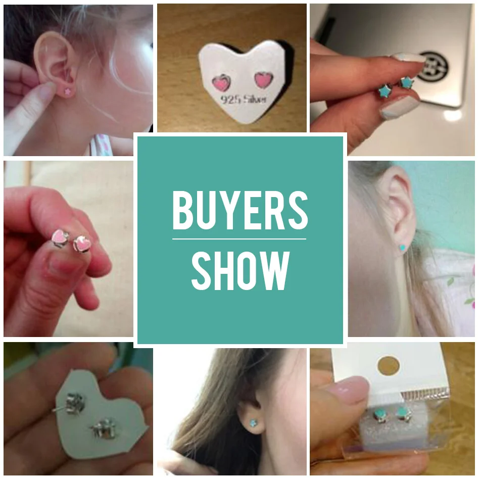 Женские серьги гвоздики из серебра 100% пробы с эмалью|Серьги-гвоздики| |