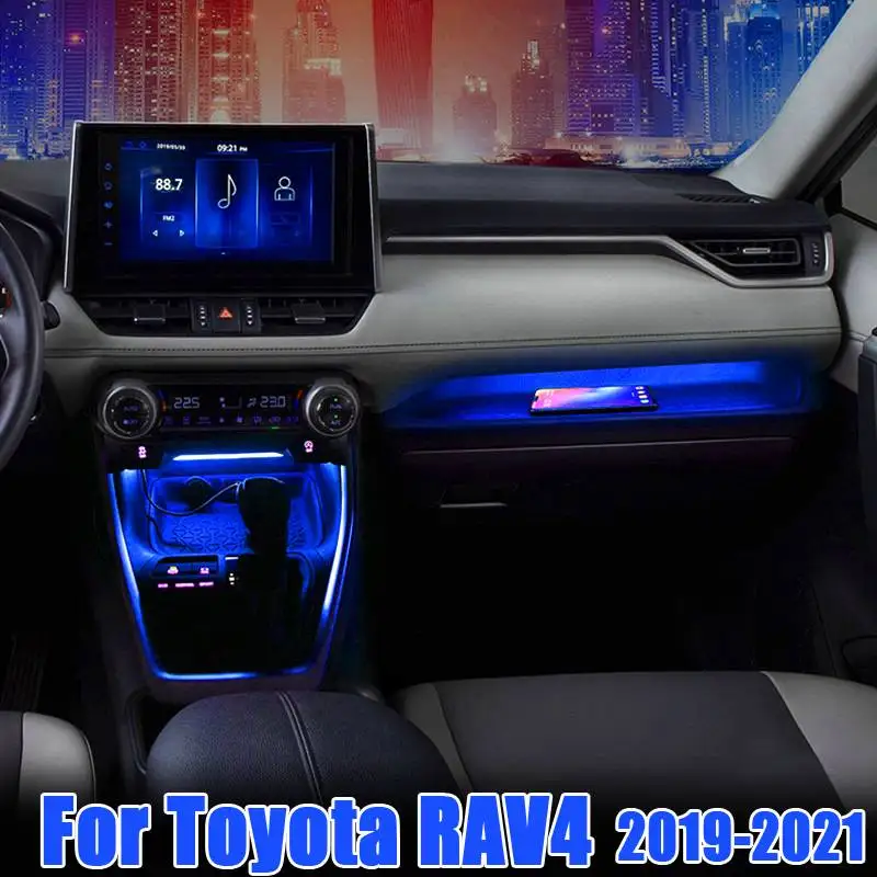 

Для Toyota RAV4 2019 2020 2021 панель приборов отделка атмосферсветильник автомобиля боковой водитель инструмент Ночная лампа полоса