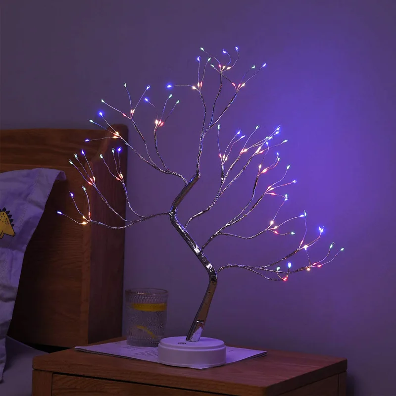 fairy tree night light led christmas decoration usbbattery night lamp for holiday bedroom indoor kids gift bar home table lamp free global shipping