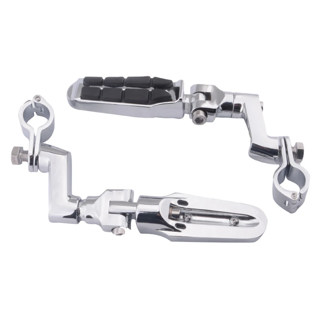 

2X Universal Silver Motorcross Racing Bike Cafe Racer Dirt Bike Foot Pegs Mounting Kit Footrests Rear Set Rest Pedals