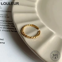 louleur real 925 sterling silver tail ring minimalist female small twist rings for women fashional fine jewelry birthday gifts