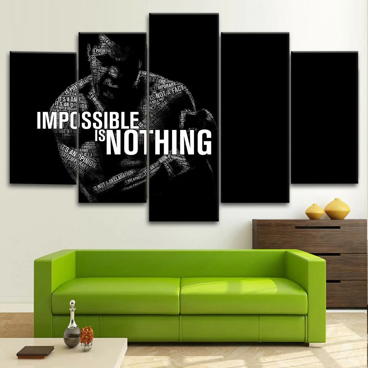 

No Framed Muhammad Ali Motivation Quote 5 piece Wall Art Canvas Print Posters Paintings Painting Living Room Home Decor Pictures
