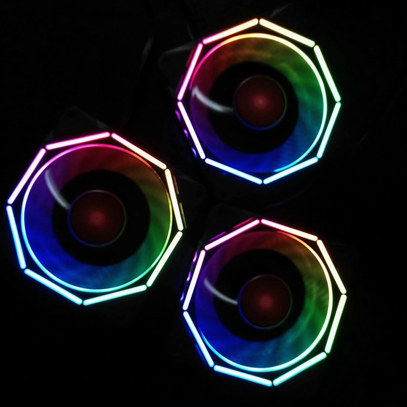 

COOLMOON F-LL1 Computer Case PC Cooling Fan RGB Adjust 120mm Quiet + IR Remote New Computer Cooler RGB CPU Case Fan Four In One