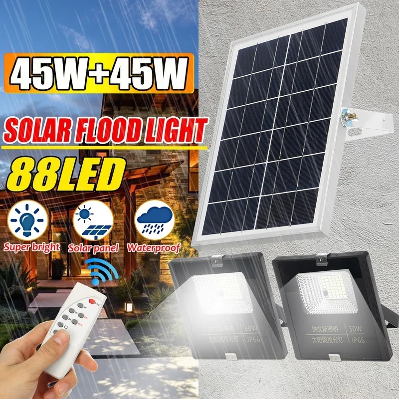 Портативный светодиодный прожектор на солнечной батарее садовый