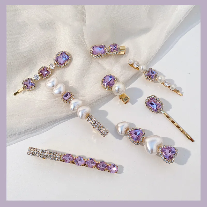 

1pcGirls Elegant Imitation Pearls Rhinestone Geometric Hair Clips Sweet Hair Ornament Hairpin Barrette Headband Hair Accessories