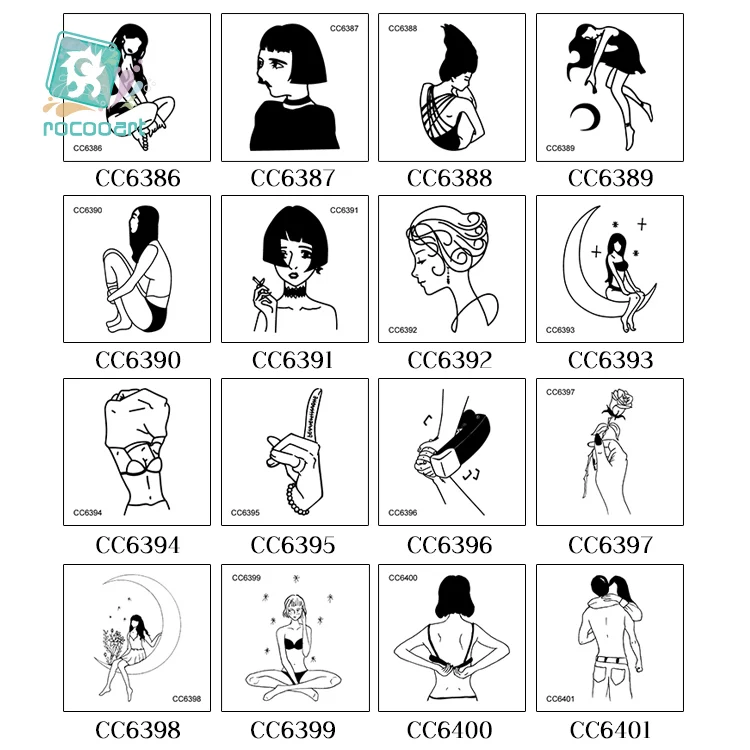 Новое поступление 2019 черная Маленькая Татуировка дизайн Старая школа женщины