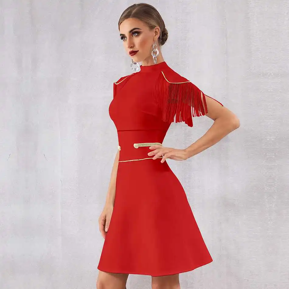 Seamyla, модные женские бандажные платья, Vestidos, новинка, с кисточками, для знаменитостей, вечернее платье, белое, красное, черное, Клубное, летнее платье