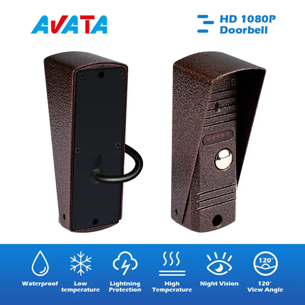 Video Doorphone Doorbell 1080P IP65 Waterproof Outside Calling Panel IR Night Vision Camera Door Phone for Home Security System