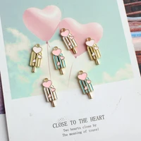 10pcspack lovely heart ice cream enamel metal charms cute pendant earring diy fashion jewelry accessories