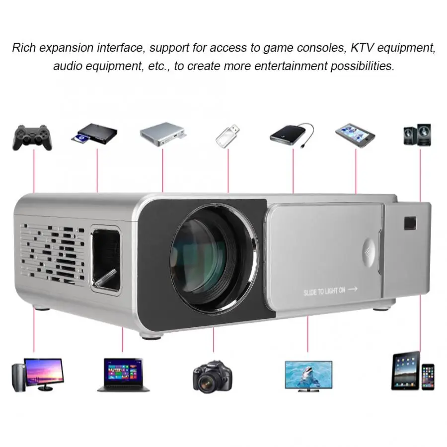 Домашний HD светодиодный проектор 720P 3500lms портативный HDMI USB с поддержкой 4K 1080p