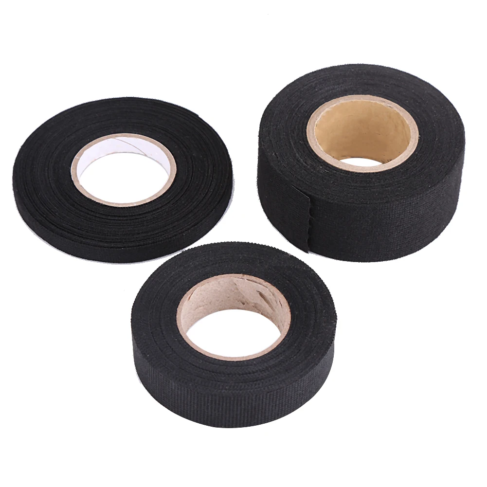 

Black Heat-resistant Flame Retardant Fabric Tape Coroplast Adhesive Cloth Tape For Car Cable Harness Wiring Loom Protection