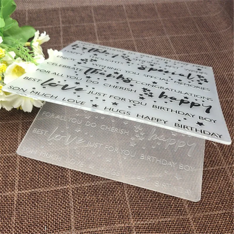 Цветок счастливый любовь печать DIY пластиковые папки для тиснения скрапбукинга